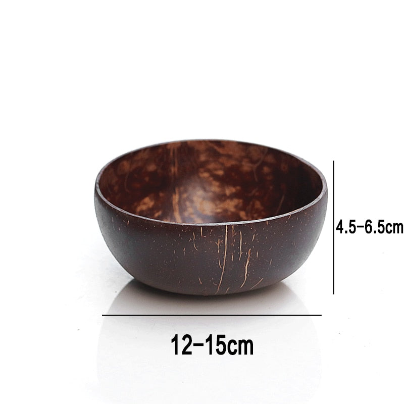 Natural Coconut Wood Bowl with Coconut Wood Spoon
